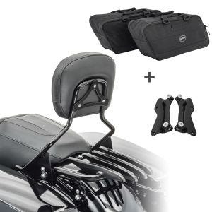 Sissybar + Gepäckträger + Seitenkoffer Innentaschen XB für Harley Davidson CVO Road Glide 18-19 schwarz Craftride_1
