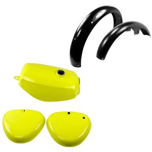 Tank / petrol tank yellow + fender compatible with Simson S51 / S70 fender + mud flap fender