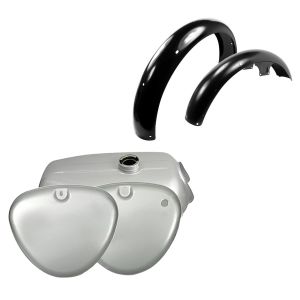 Tank / petrol tank silver + fender compatible with Simson S51 / S70 fender + mud flap fender