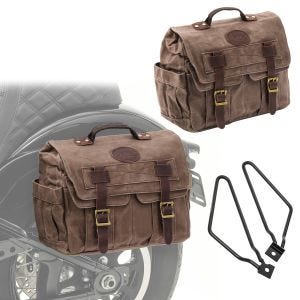 Set 2x Satteltaschen + Halter für Triumph Speed / Street Twin Satteltasche Craftride CV1 braun_1
