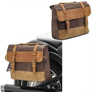 Set 2x Seitentasche für Royal Enfield Classic 500 / Meteor 350 Satteltasche Craftride CV5 braun_1