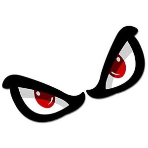 Motorcycle Helmet Evil Eye Sticker Zaddox HA1 Sticker reflective black red