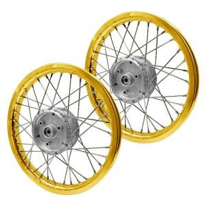 ,Set 2x Spoke wheel rim aluminum 1,,6x16 for Simson S51 S50 S70 Schwalbe KR51 alloy Craftride AF17S gold,