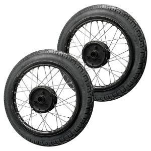 ,Set 2x Spoke wheel rim 1,,6x16 + tire Vee VRM094 for Simson S51 S50 S70 Schwalbe KR51 Craftride AF13K black,