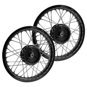,Set 2x Spoke wheel rim aluminum 1,,85x16 for Simson S51 S50 S70 Schwalbe KR51 alloy Craftride AF21 black,