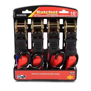 Straps Set for Cruiser with ratchet and hooks incl load loops ConStands in red CB49553