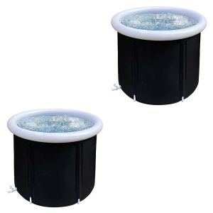Set 2x Ice bath inflatable Cranit EB14 PVC ice barrel portable 75 x 29.53 inch black