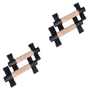 Set 2x Parallettes Paire de Poignées de Pompe Cranit LG12 Barre de Support de Pompe en Bois 15.75 inch