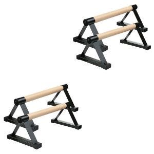 Set 2x Indoor Calisthenics Wooden Grips Cranit IC1 Gymnastics Parallettes black