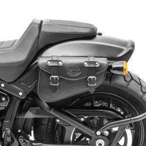 Saddlebag compatible with Triumph Bonneville Bobber / Black Craftride Arizona 3Ltr left in black