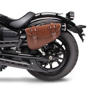 Saddlebag compatible with Triumph Bonneville Bobber / brown Craftride Arizona 3Ltr left in brown