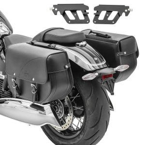 Set 2x Satteltaschen mit Halter QL für Kawasaki Vulcan S 15-21 Craftride Oregon links-rechts_1