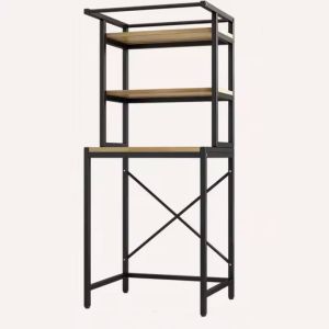 Waschmaschinenregal Divit WR2 Waschmaschinenschrank schwarz 69cm x 60cm x 177 cm
