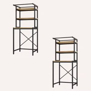 2x Waschmaschinenregal Divit WR2 Waschmaschinenschrank schwarz 69cm x 60cm x 177 cm