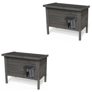 Set 2x Winter Outdoor Cat House Divit KH74 Pet Wooden Hut Weatherproof