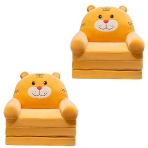 Set 2x Children's armchair foldable Divit children's sofa sofa bed with plush padding PL48 tiger design
