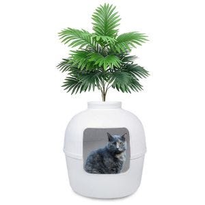 Cat litter box with artificial plant Divit KK16 plants cat toilet