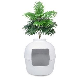 Cat litter box with artificial plant Divit KK16 plants cat toilet DPL1