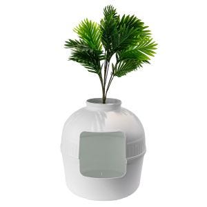Cat litter box with artificial plant Divit KK16 plants cat toilet DPL2