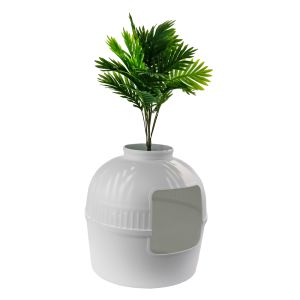 Cat litter box with artificial plant Divit KK16 plants cat toilet DPL3
