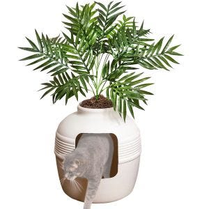 Cat litter box with artificial plant Divit KK16 plants cat toilet DPLI1