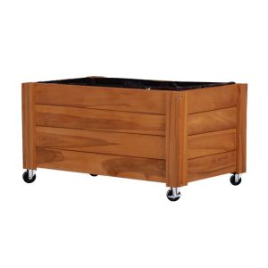 Plant pot on wheels Divit FC58 plant box raised bed wood 78 x 52 x 15.94 inch DPL1