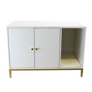 Feandrea cat litter box cabinet Divit BK2718 cat litter box with scratching mat 80 x 50 x 21.65 inch DPL1