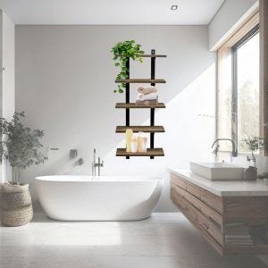 Badezimmerregal hängend BR13 Badregal Wandregal holz DPL1