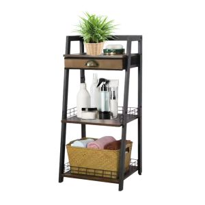 Badezimmerregal 3 Ebenen BR3 Standregal 80cm Aufbewahrung Holz metall