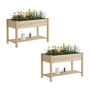 2x Hochbeet HB2 Pflanzkasten erhöht Gartenzubehör Holz