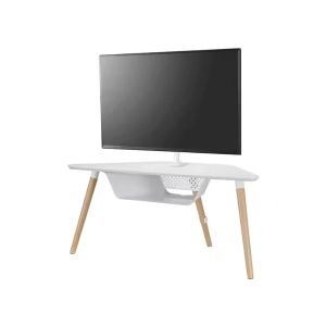 Wohnzimmertisch mit TV Halterung 32-65'' schwenkbar WT29 Ecktisch weiß
