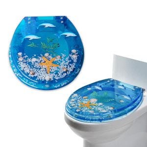 Toilet seat Divit RI81 toilet lid synthetic resin blue ocean design