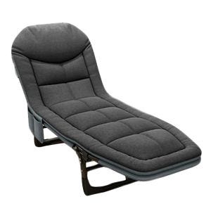 Folding deck chair Divit GI20 garden lounger sun lounger padded 200 x 64 x 11.81 inch black