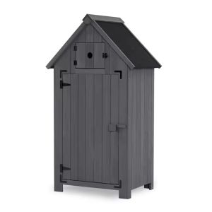 Garden cabinet weatherproof Divit IG10 tool shed wood 65 x 46 x 53.94 inch grey