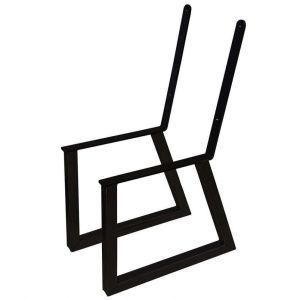 Set of 2 bench frames with backrest metal black outdoor