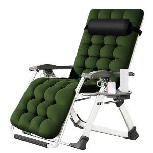 Gartenstuhl klappbar Divit SR11 Liegestuhl Sonnenliege mit Auflage Metall olive