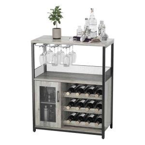 Barschrank Divit BS27 Weinregal aus Holz & Metall Grau