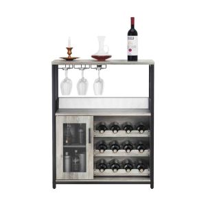 Barschrank Divit BS27 Weinregal aus Holz & Metall Grau DPL1
