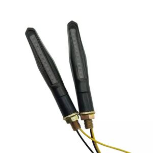 Sequential turn signals motorcycle with E-mark LED turn signals Lumitecs RV68 2 pieces tinted black