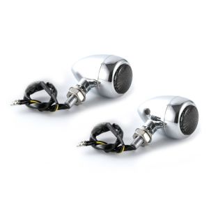 LED turn signal motorcycle Lumitecs RV368 with E-mark for chopper front-rear tinted chrome