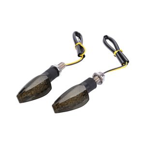 LED turn signals motorbike Lumitecs RP12 indicators ECE 2 pieces tinted bk