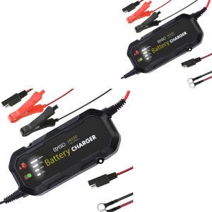 2x Motorcycle battery charger BC2 Fully automatic 12V / 4.92 ftA Discount Set