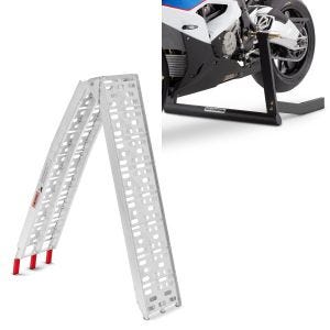 Set: aluminium loading ramp max. 750 lbs folding for scooter quad ATV + Paddock Stand Center Pro in matt