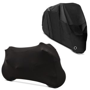 Set: abdeckung Indoor M-L Stretch Garage in schwarz + Abdeckplane XL Faltgarage schwarz_1