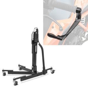 Set: Power Evo Central Stand Paddock Lift without adapter plate + Lever Guard Brake and Clutch Handguard Protection X6 