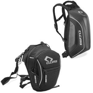 Set: Hartschalen Rucksack Carbon 30Ltr schwarz + Beintasche LB5 erweiterbar 2,8-4,6 Liter Leg Bag_1