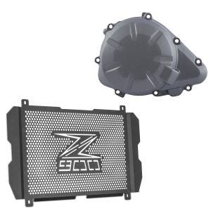 Set: Motordeckel für Kawasaki Z 900 ABS 17-19 Limadeckel Craftride grau + Kühlerabdeckung für Kawasaki Z 900 17-21 Kühlergrill Zaddox KG1_1