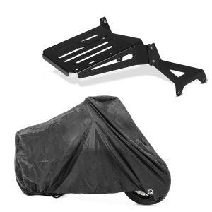 Set: Gepäckträger Kawasaki Vulcan S/ Cafe 15-21 Craftride schwarz + Abdeckplane Kawasaki Vulcan S / Café Z 1000 SX J300 Craftride XXL in schwarz_1