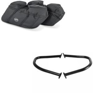 ,Set: Saddlebag liner bags SP4 + Rear Crash Bar compatible with Indian Chief,, Chieftain,, Springfield,, Roadmaster 15-24 black,