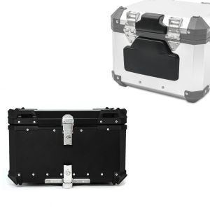 Set: Pillion Backrest Pad / Padded backrest compatible with BMW Alu TP RL2 + Alu top box XB65 top Case 65 Liters